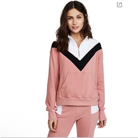 Like New Wildfox Blocked Soto Warm-Up Sport Raina Sweatsuit Mulled Rose Multi - Picture 12 of 15